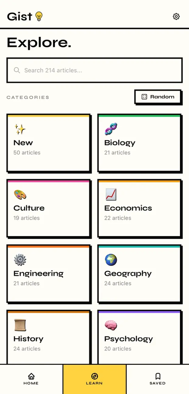 Categories Screen